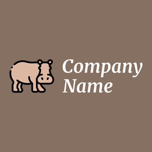 Hippopotamus logo on a Sand Dune background - Tiere & Haustiere