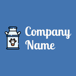 Milk tank logo on a Steel Blue background - Agriculture