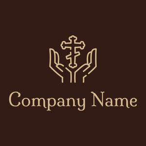 Cross logo on a Brown Pod background - Religieus