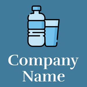 Pale Cornflower Blue Water bottle on a Hippie Blue background - Alimentos & Bebidas