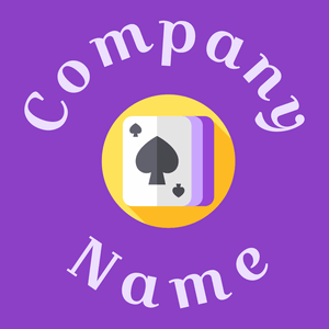 Playing cards logo on a Dark Orchid background - Entretenimento & Artes