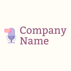 Microphone logo on a Floral White background - Comunicaciones