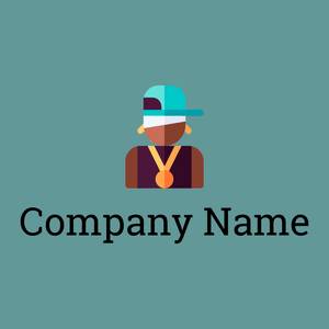 Rapper logo on a Cadet Blue background - Arte & Entretenimiento