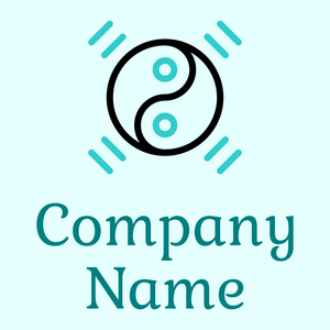 Yin yang logo on a Light Cyan background - Abstrait