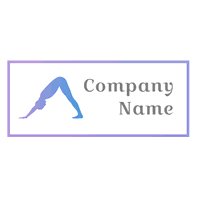 Logo with silhouette doing yoga - Sports