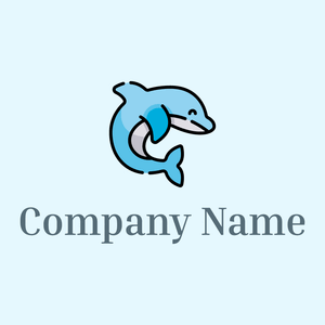 Light Blue Dolphin on a Alice Blue background - Animais e Pets