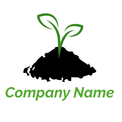 Logotipo de planta que crece en suelo - Agricultura Logotipo