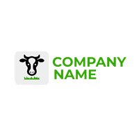 Logo de vaca y hierba - Animales & Animales de compañía Logotipo