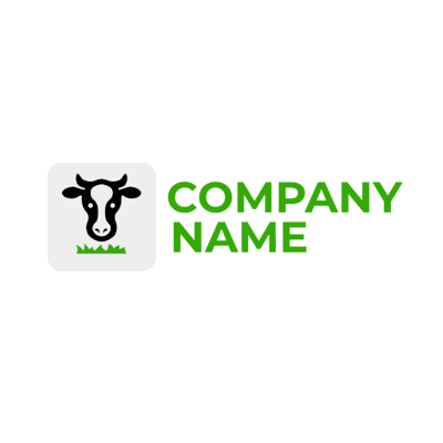 Kuh und Gras Logo - Landwirtschaft Logo