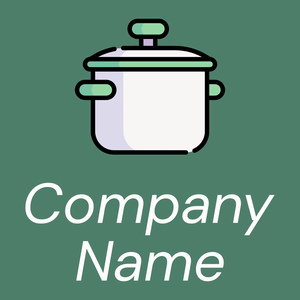 Pressure cooker logo on a Dark Green Copper background - Alimentos & Bebidas