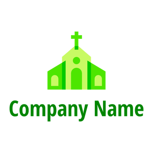 green Church on a White background - Religión