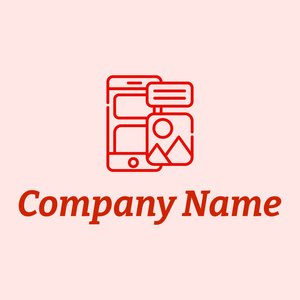 Mobile logo on a Misty Rose background - Abstracto