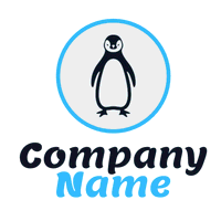 Logo de pingüino en círculo azul - Animales & Animales de compañía Logotipo