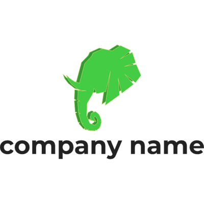 Logotipo cabeza elefante verde - Animales & Animales de compañía Logotipo