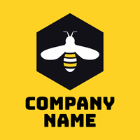 Logotipo abeja en panal amarillo - Spa & Estética Logotipo