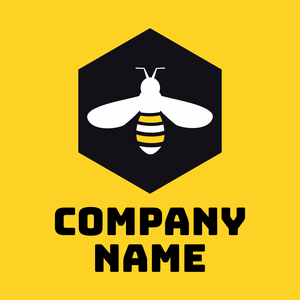 Bee in yellow honeycomb logo - Spa & Estética