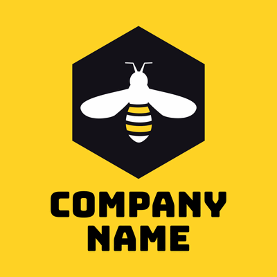 Bee in yellow honeycomb logo - Environnement & Écologie