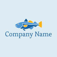 Logo pez azul y amarillo - Juegos & Entretenimiento Logotipo