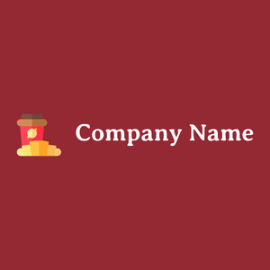 Croissant logo on a Bright Red background - Essen & Trinken