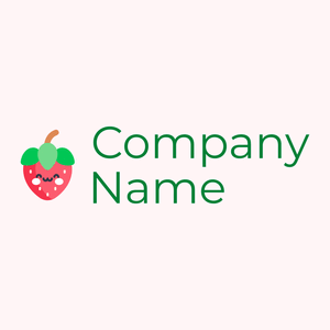 Cute Strawberry logo on a Snow background - Environmental & Green