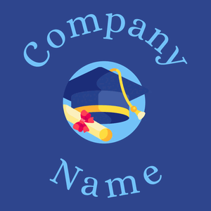 Graduation logo on a Fun Blue background - Éducation