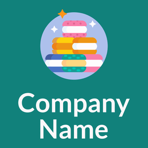 Macarons logo on a Deep Sea background - Alimentos & Bebidas