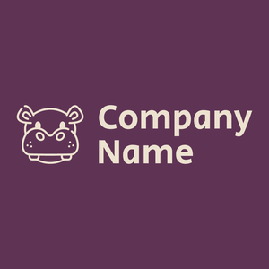 Hippopotamus logo on a Tawny Port background - Animaux & Animaux de compagnie