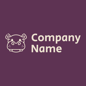 Hippopotamus logo on a Tawny Port background - Tiere & Haustiere