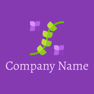 Flower design logo on a Royal Purple background - Milieu & Ecologie