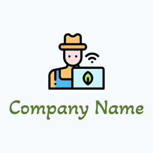 Farmer on a Alice Blue background - Agricoltura