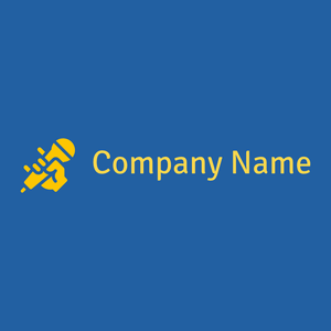 Microphone logo on a Cerulean Blue background - Divertissement & Arts