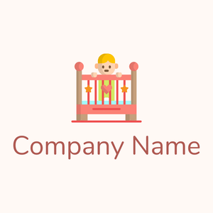 Crib logo on a Seashell background - Niños & Guardería