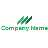 Logo mit grünen diagonalen Linien - Abstrakt