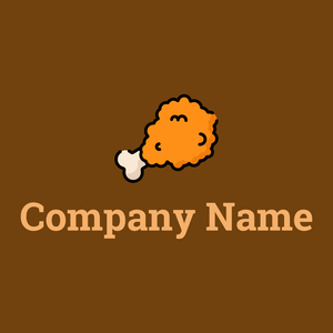 Dark Tangerine Fried chicken on a Raw Umber background - Animali & Cuccioli