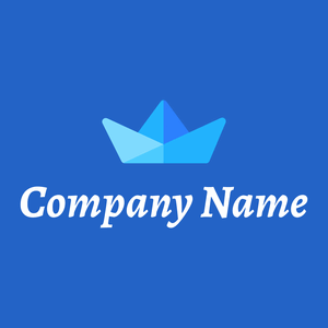 Ship logo on a Cerulean Blue background - Abstrait