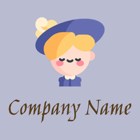 Woman logo on a Blue background - Moda & Beleza