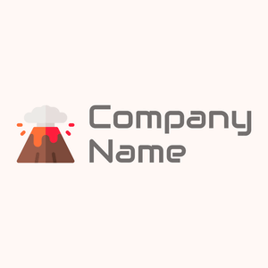 Erupting Volcano logo on a Seashell background - Sommario