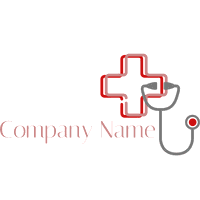 Logotipo de cruz roja y estetoscopio - Medical & Farmacia Logotipo