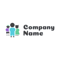 Logo con siluetas infantiles - Comunidad & Sin fines de lucro Logotipo