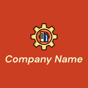 Building logo on a Harley Davidson Orange background - Bau & Werkzeuge