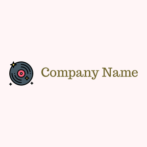 Vinyl record logo on a Snow background - Abstracto
