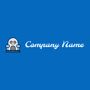 Haunted house logo on a Navy Blue background - Domaine de l'architechture