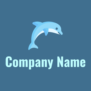 Light Sky Blue Dolphin on a Calypso background - Animales & Animales de compañía