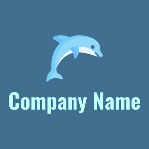 Light Sky Blue Dolphin on a Calypso background - Animais e Pets