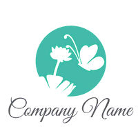 butterfly and flower logo - Floral