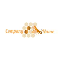 Waben- und Bienenlogo - Landwirtschaft Logo
