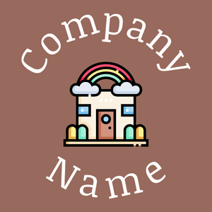 Kindergarten logo on a Dark Chestnut background - Enfant & Garderie