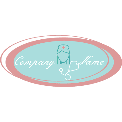 Logotipo de enfermera y estetoscopio - Medical & Farmacia Logotipo