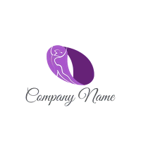 Logo silueta blanca sobre fondo violeta - Arte & Entretenimiento Logotipo