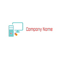 Logotipo con mainframe - Computadora Logotipo